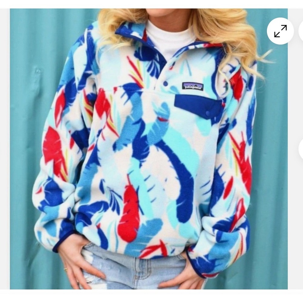 Patagonia Synchilla Feather Dance Multicolor Retro Fleece Pullover Jacket XS‎
